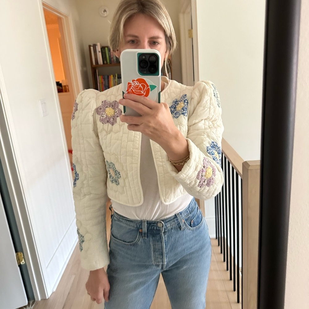 Sea New York Cream Floral Teddy Jacket